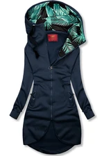 Kapuzensweatjacke in langer Form Navy