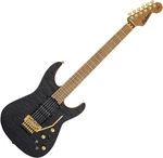 Jackson USA Phil Collen PC1 Satin Flame MN Transparent Black Elektromos gitár