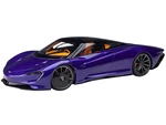 McLaren Speedtail Lantana Purple Metallic with Black Top and Yellow Interior and Suitcase Accessories  1/18 Model Car by Autoart