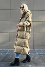 Madmext Mad Girls Khaki Long Puffer Coat