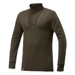 Merino mikina WOOLPOWER Zip Turtleneck 400g UNISEX - Pine Green Velikost: 3XL