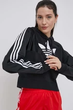 Mikina adidas Originals Adicolor HC7050-BLACK, dámska, čierna farba, s potlačou