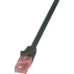 LogiLink CQ2083U RJ45 sieťové káble, prepojovacie káble CAT 6 U/UTP 7.50 m čierna samozhášavý, s ochranou 1 ks