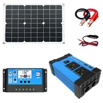 Solar Power System Set 18W Solar Panel 300W Power Inverter 30A Controller Kit Solar Panel Battery Charger