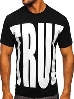 Tricou cu imprimeu bărbați negru Bolf 9018