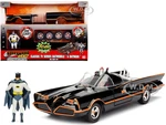 Model Kit Classic Batmobile Black with Batman Diecast Figure "Batman" (1966-1968) TV Series "Build N Collect" 1/24 Diecast Model Car by Jada