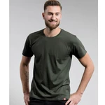 Tričko bavlněné 100% CityZen - DARK KHAKI kulatý výstřih Velikost: M