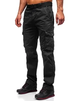 Pantaloni cargo negri cu curea Bolf CT8905