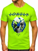 Tricou verde-neon cu imprimeu Bolf Y70011