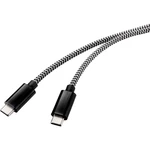 Renkforce #####USB-Kabel USB 2.0 #####USB-C™ Stecker, #####USB-C™ Stecker 2.00 m čierna/biela