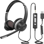 Headset k PC s USB, jack 3,5 mm stereo Mipow HC6 na uši černá