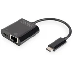 Digitus USB-C™, RJ45 adaptér [1x USB-C ™ zástrčka - 1x RJ45 zásvuka, USB-C ™ zásuvka] DN-3027 vr. zásuvky RJ45, s nabíja