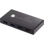 Renkforce RF-SHB-200 4 porty USB 3.0 prepínač + húb čierna