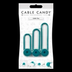 Kabelový organizér Cable Candy Tie, 3ks, tyrkysový