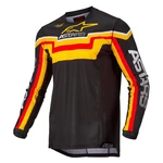 Motokrosový dres Alpinestars Techstar Quadro černá/žlutá/mandarinka  S