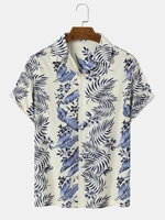 Men Floral & Leaves Print Soft Comfy Office Chics Leisure Soft Shirts