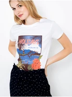 White T-shirt with print CAMAIEU - Women