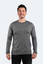 Slazenger Okrągły Dekolt Gładki Ciemnoszary T-shirt męski