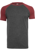 Raglan Contrast Tee cha/burgundy