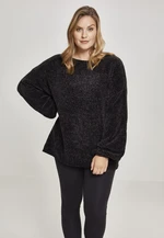 Women's oversize chenille sweater black