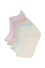 DEFACTO Women's 5-Pack Cotton Sneaker Socks