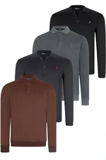 SET OF FOUR V4007 DEWBERRY MEN'S SWEATSHIRT-BLACK-NAVY-ANTHRACITE-BROWN