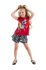 Denokids Ballerina Zebra Dziewczęce T-shirt Dziecięce spodenki Zestaw