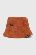 Obojstranný bavlnený klobúk Vans hnedá farba, bavlnený