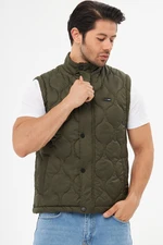 D1fference Men's Water And Windproof Onion Pattern Quilted Khaki Vest.