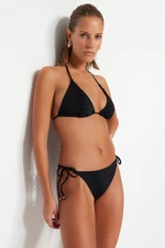 Trendyol Black Tie High Leg Bikini Bottoms