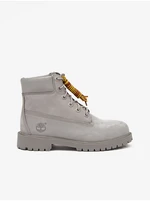 Světle šedé dámské kožené kotníkové boty Timberland 6 In Prem boo - Dámské