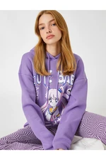 Koton Oversize Anime Sweatshirt Hoodie With Fleece Inner