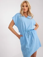 Dress blue Och Bella BI-23872.lightblue