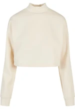 Ladies Cropped Oversized Sweat High Neck Crew whitesand