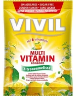 VIVIL Bonbons multivitamín drops s príchuťou citrónu a medovky bez cukru 60 g