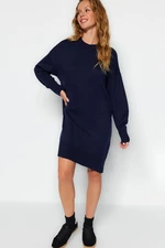 Trendyol Navy Blue Mini Knitwear Crewneck Dress