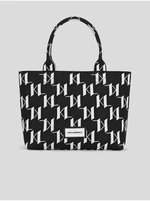 Women's white and black patterned handbag KARL LAGERFELD Monogram Knit - Women