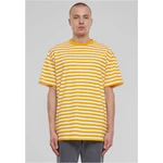 Men's T-shirt Regular Stripe - white/yellow