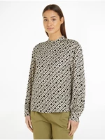 Čierno-béžová dámska vzorovaná blúzka Tommy Hilfiger Fluid Blouse