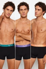 Trendyol 3-Pack Black Text Elastic Cotton Couple Boxer