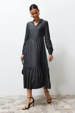 Trendyol Anthracite Lyosell Denim Maxi Dress