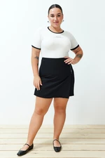 Trendyol Curve Black Zipper Detailed Short Skirt