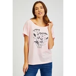 SAM 73 Light pink women's T-shirt with print SAM73 Circinus