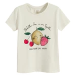Tričko s krátkým rukávem s ovocem -krémové - 98 CREAMY