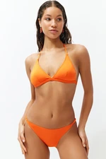 Trendyol Orange Gathered Brazilian Bikini Bottom