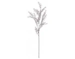 Umělá květina Asparagus s glitry, stříbrná, 78 cm