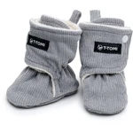 T-TOMI Booties Grey detské capačky 3-6 months Warm 1 pár