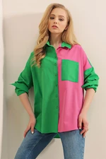 Bigdart 20116 Color Block Shirt - Green