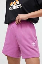 Šortky adidas Originals dámske, ružová farba, jednofarebné, vysoký pás, IR5958