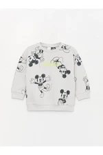 LC Waikiki Crew Neck Long Sleeve Mickey Mouse Printed Baby Boy Sweatshirt